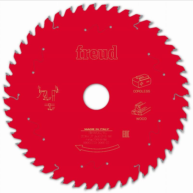 Freud - Lame pour scie circulaire portative sans fil Ø216 1,7/1,2 AL30 Z48 ba 15° - F03FS10071 -FR16W002TC