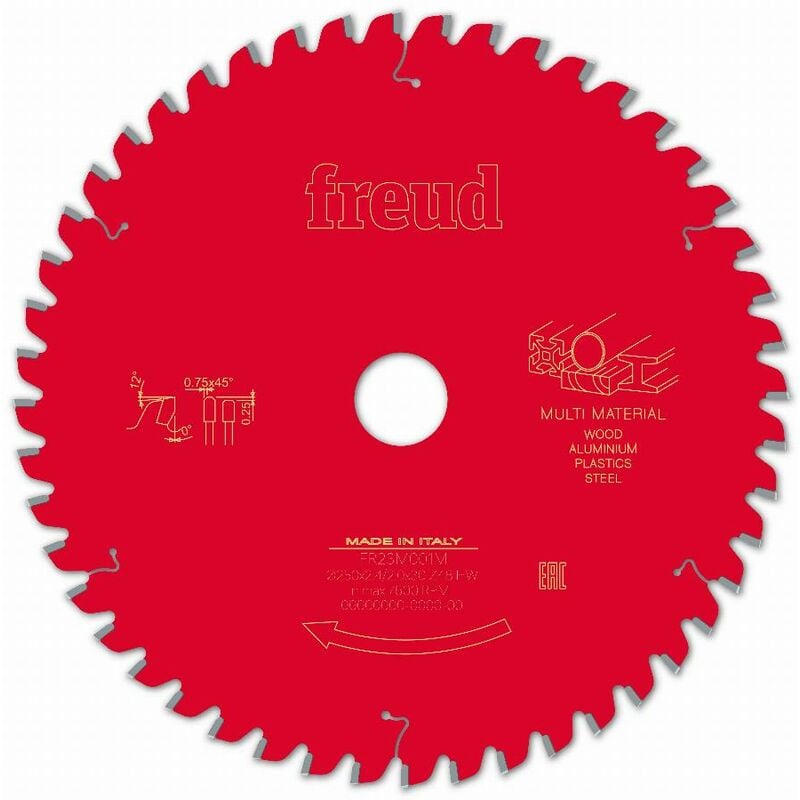 Freud - Lame pour scie circulaire portative Ø250 2,4/2 AL30 Z48 tpb 0° - F03FS09888 -FR23M001M