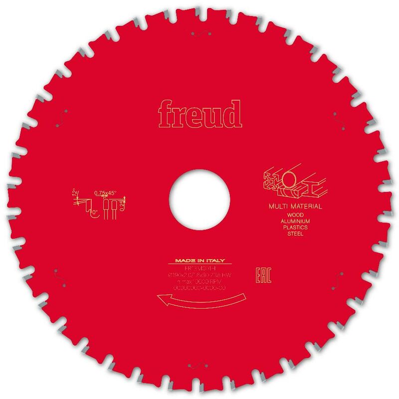 Lame de scie circulaire multi-mat&eacute;riaux 38 dents D190mm - freud - F03FS10041