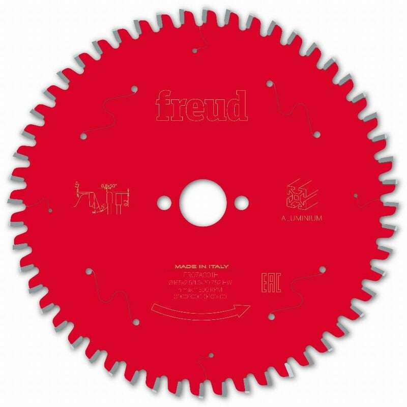 Lame pour scie circulaire portative Freud 165 2,5/1,6 AL20 Z52 tp -5° - F03FS09809 -FR07A001H