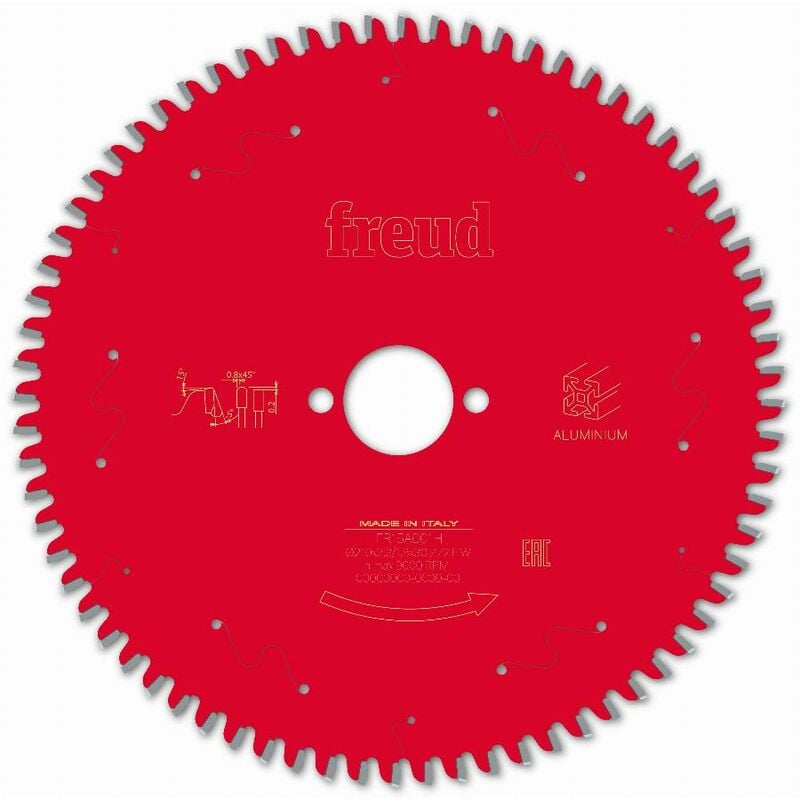 Lame pour scie circulaire portative Freud 210 2,3/1,8 AL30 Z72 tp -5° - F03FS09817 -FR15A001H