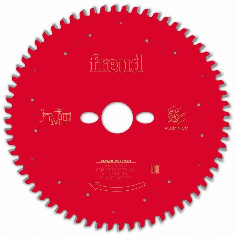 Lame pour scie circulaire portative Freud 216 2,5/1,8 AL30 Z64 tp -5° - F03FS09821 -FR16A001M