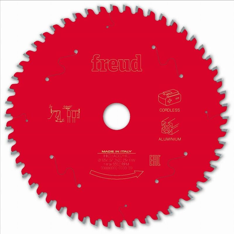 Lame pour scie circulaire portative sans fil Freud 165 1,8/1,3 AL20 Z54 tp 0° - F03FS10086 -FR07A002HC