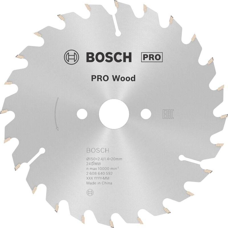 Bosch - Lame de scie circulaire pro Wood 150 x 2,4 x 20 mm 2608640592
