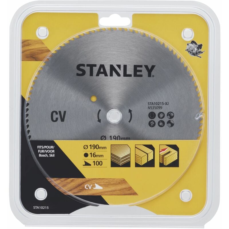 Stanley - Lame chromée ø 190x16 mm. 100 dents STA10215-XJ