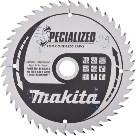 Lame pour scies circulaires à batterie 165/20/44mm Spéciale laminé et Bois MAKITA B-53213