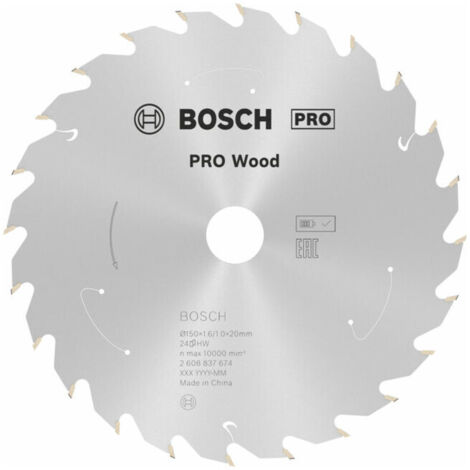 Lame PRO Wood cordless Bosch pour scies circulaires 150 x 1,6 x 20 mm - 2608837674