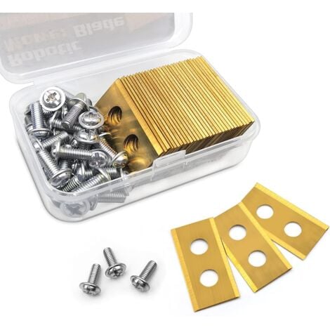 AMRINUGL Lame Robot Tondeuse, Lot de 30 Lame Tondeuse Robot, Vis Incluses, Compatible Worx Husqvarna Landroid Landxcape Einhell Kress Gardena