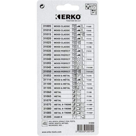 LAME SAUT. ERKO PARQUET COURBE NET 50MM 18T CARTE 5