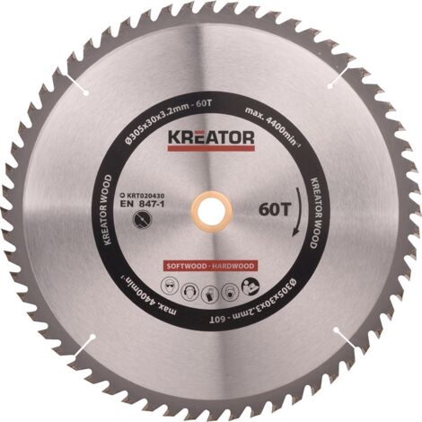 Lame Scie Circulaire Bois 305mm 60dents - Kreator
