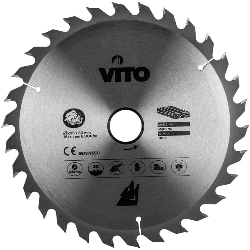 Vito - Lame pour scie circulaire Diam 235 x 1,8mm 30 dents Scies Alesage 30mm