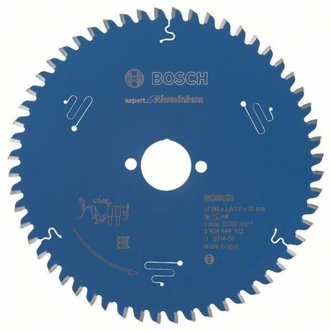 Lame scie circulaire Expert Alu BOSCH 56 dents 190x30x2,6/1,6 mm - 2608644102