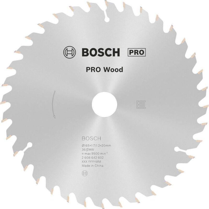 Bosch - Accessories Optiline 2608642602 Lame de scie circulaire au carbure 165 x 20 x 1.7 mm Nombre de dents: 36 1 pc(s)
