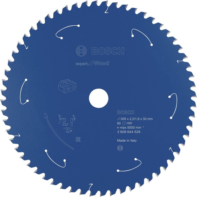 Lame de scie circulaire Expert for Wood Bosch pour scies à onglet sans fil 305 x 2,2 x 30 mm 60 - 2608644528