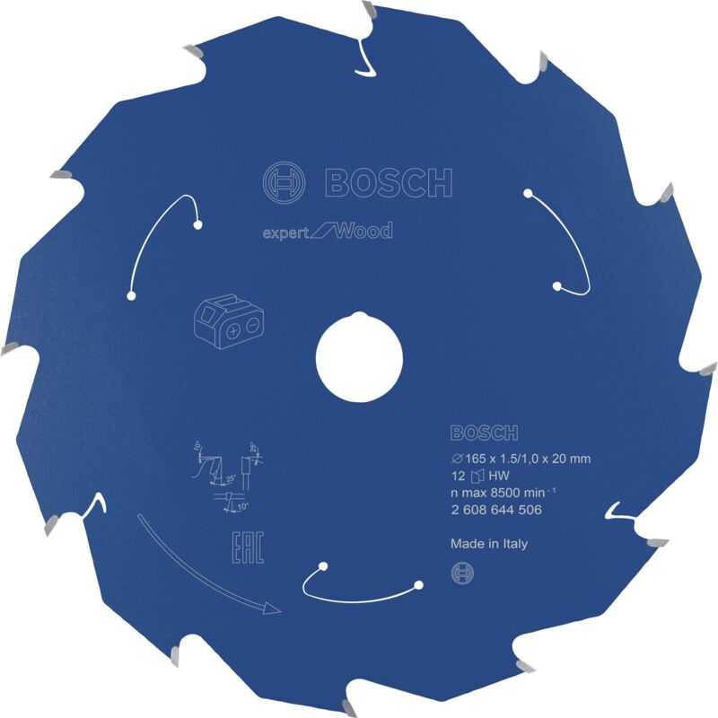 Bosch - Lame de scie circulaire Expert for Wood pour scies circulaires portatives sans fil 165 x 1,5 x 20 mm 12 - 2608644506