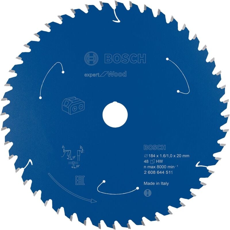 Bosch - Lame de scie circulaire Expert for Wood pour scies circulaires portatives sans fil 184 x 1,6 x 20 mm 48 - 2608644511