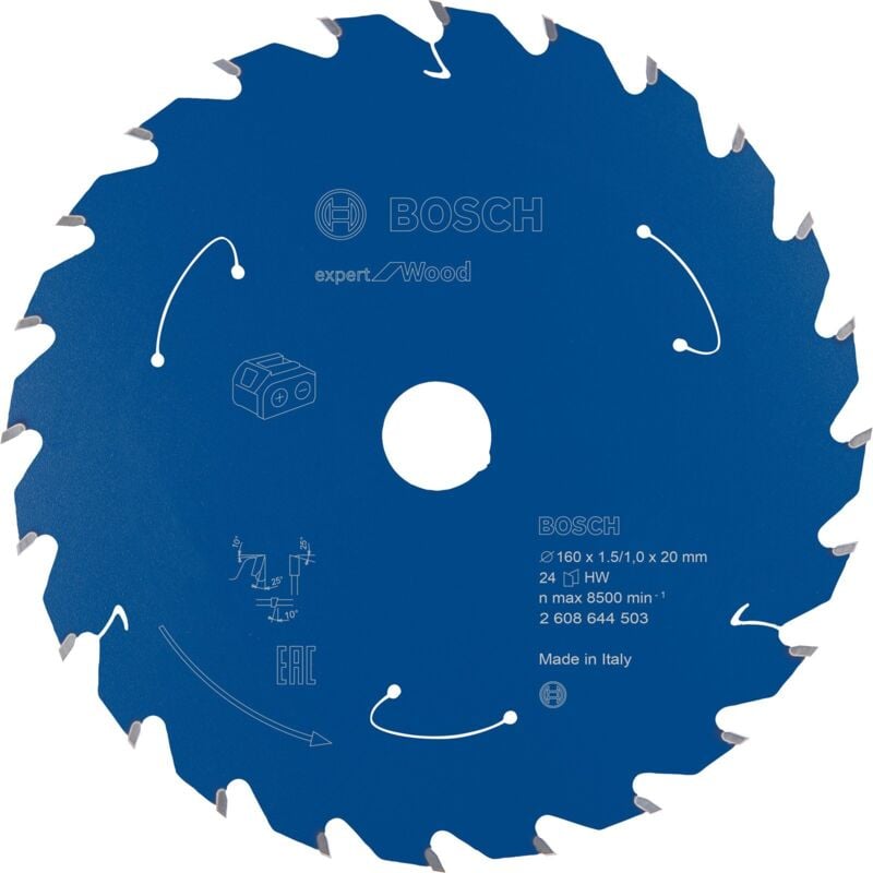 Bosch - Lame de scie circulaire Expert for Wood pour scies circulaires portatives sans fil 160 x 1,5 x 20 mm 24 - 2608644503