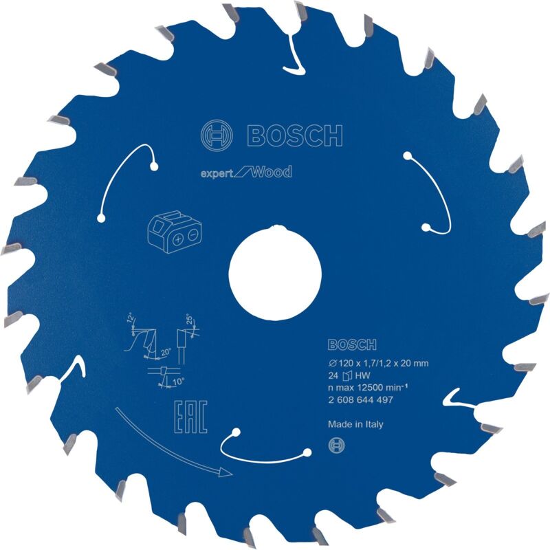 Bosch - Lame de scie circulaire Expert for Wood pour scies circulaires portatives sans fil 120 x 1,7 x 20 mm 24 - 2608644497