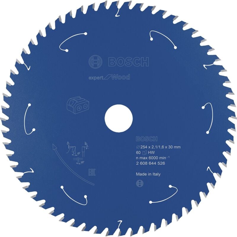 Bosch - Lame de scie circulaire Expert for Wood pour scies circulaires de table sans fil 254 x 2,1 x 30 mm 60 - 2608644526