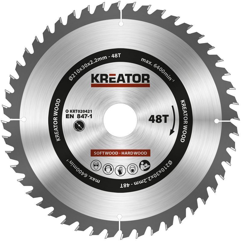 KREATOR  - Lame de scie circulaire pour le bois 160mm 24 dents