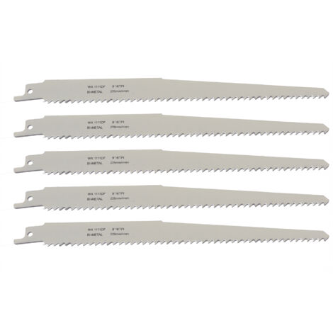 Lame scie sabre 1111DF bois clouté 225 mm - Set 5 pièces