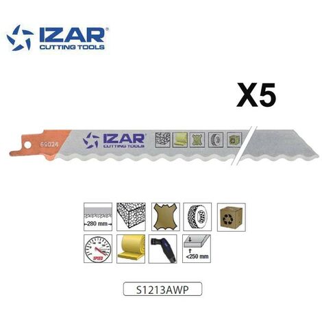 Lame scie sabre Izar S1213AWP (x5) ondulée cutter 300 mm