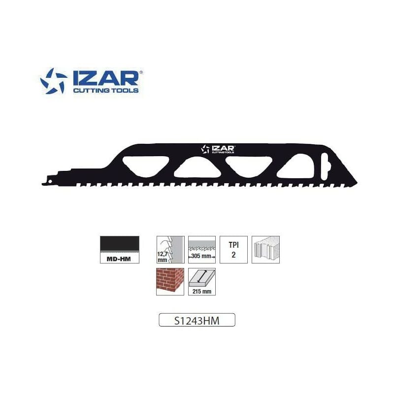 Izar - Lame scie sabre S1243HM (x1) denture carbure tungstène 305mm