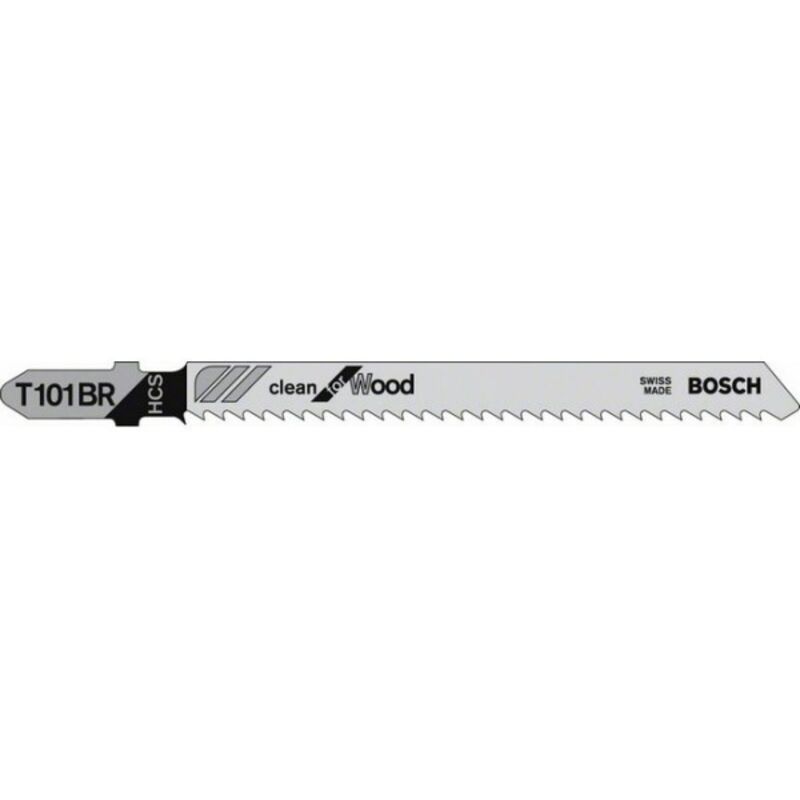Bosch - Carte de 5 Lames Bois hcs Rectifiee T101BR Denture inversée - 2608630014
