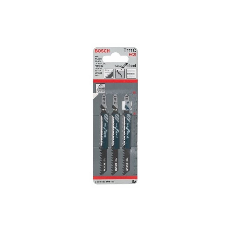 Bosch 2608630808 Lame De Scie Sauteuse T 111 C Hcs 3 Pièces