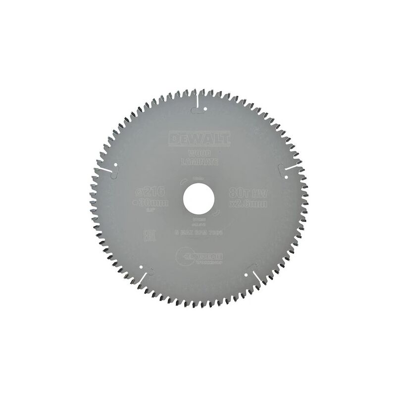 Lame de scie stationnaire Dewalt bois - Ø216 mm - 80 dents - DT4286