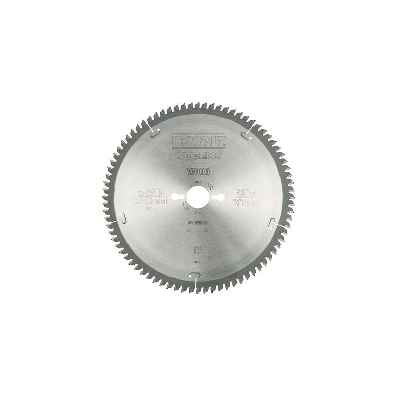 Lame de scie stationnaire Dewalt bois - Ø250 mm - 80 dents - DT4287