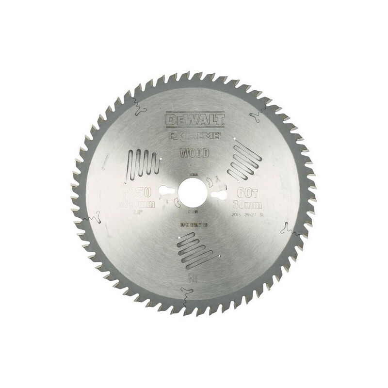 Lame scie stationnaire DT4351 Ø250 Dewalt pour tous usages - alésage 30 - 60 dents positif - DT4351