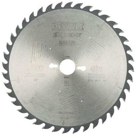 Lame scie stationnaire DT4322 Ø250 DEWALT pour tous usages - alésage 30 - 40 dents positif - DT4322