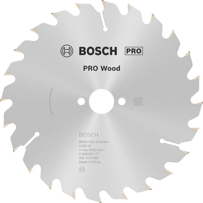 Lame de scie circulaire au carbure Bosch Accessories Optiline Wood 2608641171 160 x 20 x 1.8 mm Nombre de dents: 24 1 p