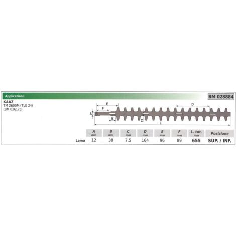 Lame supérieure / inférieure KAAZ pour taille-haie TM 2600M 028884