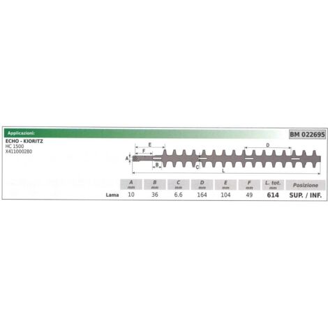 Lame supérieure/inférieure Taille-haie ECHO HC 1500 022695