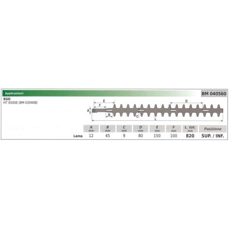 Lame supérieure / inférieure Taille-haie EGO HT 6500E 040560