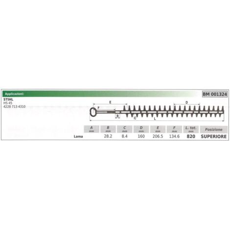 Lame supérieure STIHL HS 45 001324