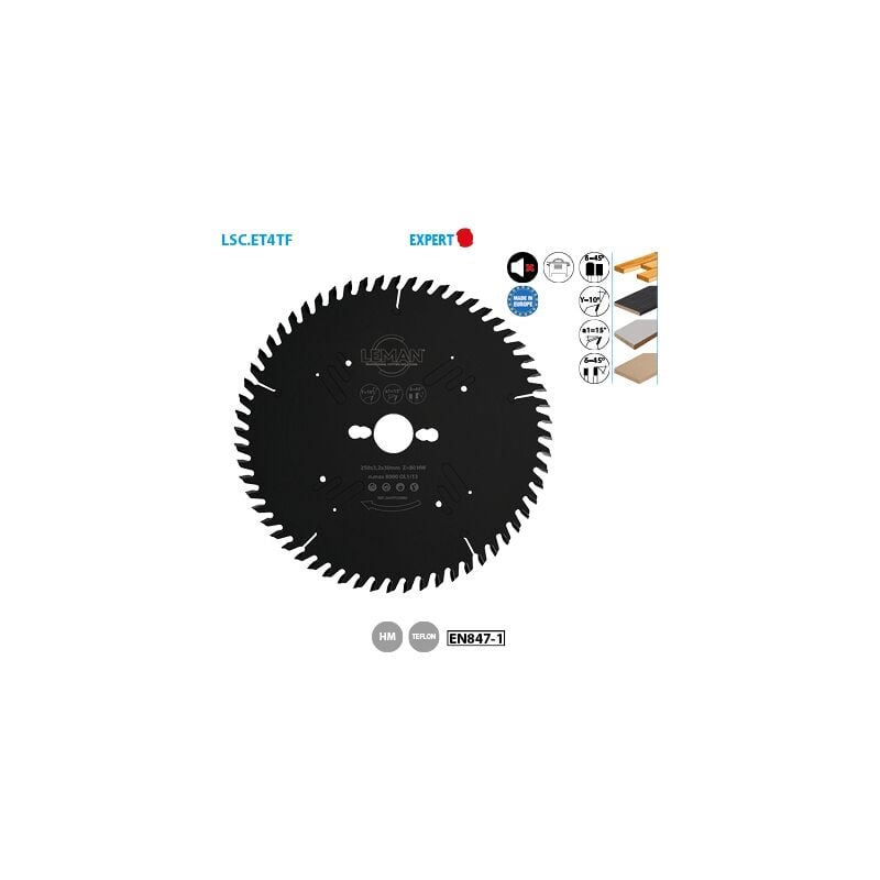 Leman - Lame de scie circulaire de mise à format Expert ø 250 Alésage 30 Ep. 3,2/2,2 Nbrnts 80