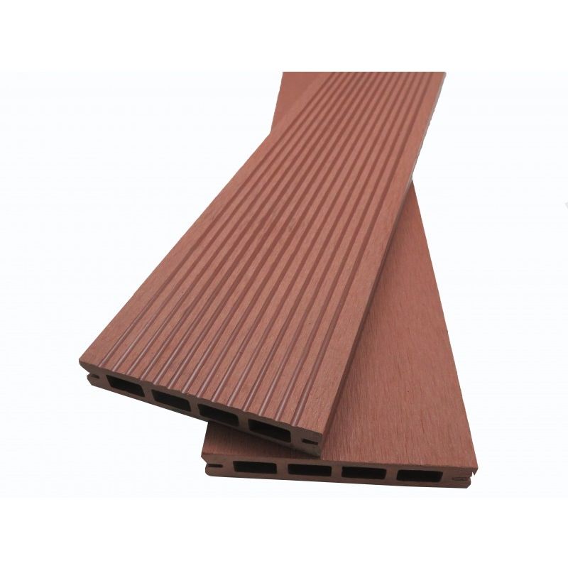 Mccover - Lame terrasse bois composite alvéolaire Prima l 220 cm / l12 cm / ep 19 mm - Coloris - Brun rouge, Epaisseur - 19 mm, Largeur - 12 cm,