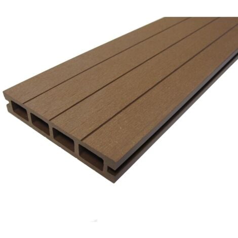Lame terrasse bois composite alvéolaire Qualita L 360 cm / l14 cm / ep 2,5 cm - Coloris - Terre cuite, Epaisseur - 25mm, Largeur - 14 cm, Longueur - 360 cm
