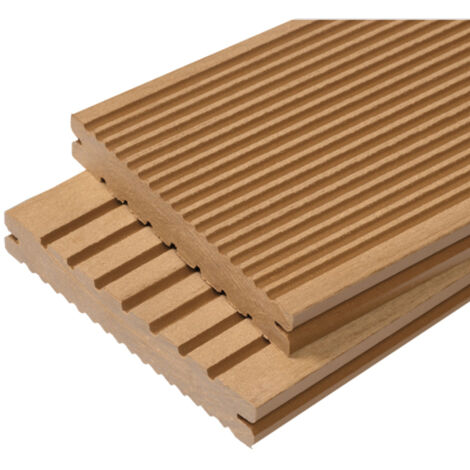 Lame terrasse bois composite plein Maxima L 360 cm / l 14 cm / ep 2,2 cm