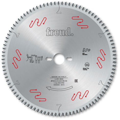 Lame trapèze plate pour panneaux revêtus deux faces FREUD - Ø250 3,2/2,2 AL30 Z80 TP+ - F03FS05088 -LU3D 0400