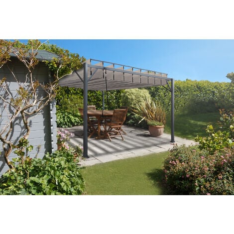 CAZEBOO Lamellendach Bahia 400S300 Freistehend Beige