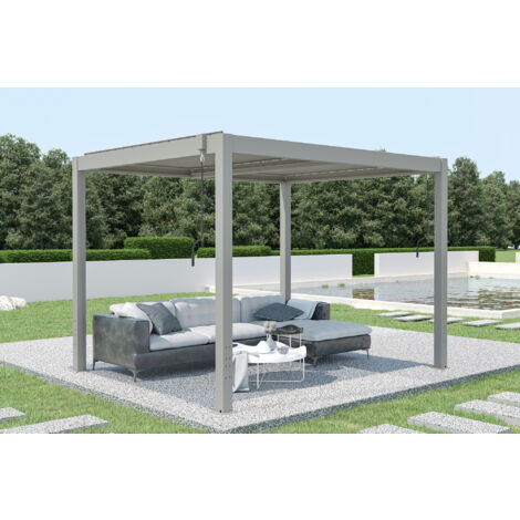 CAZEBOO Lamellenpergola SANTA 3x2,5m Aluminium Taupe
