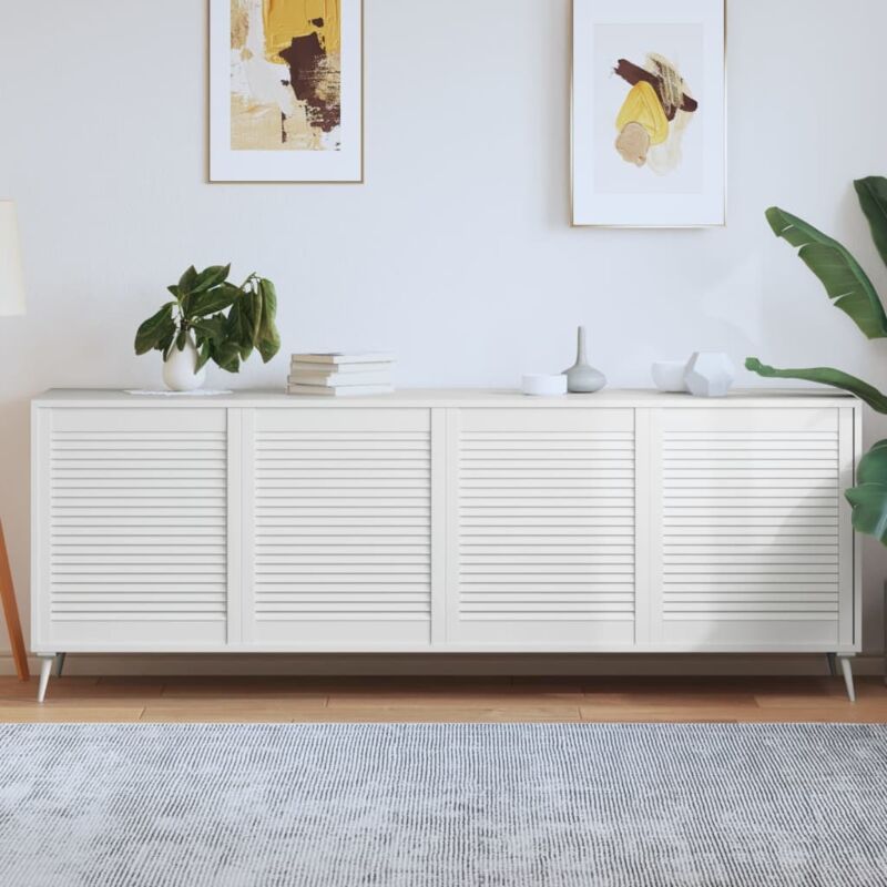 Schranktüren Lamellen-design 4 Stk. Weiß 69x59, 4 Cm Massivholz - Vidaxl