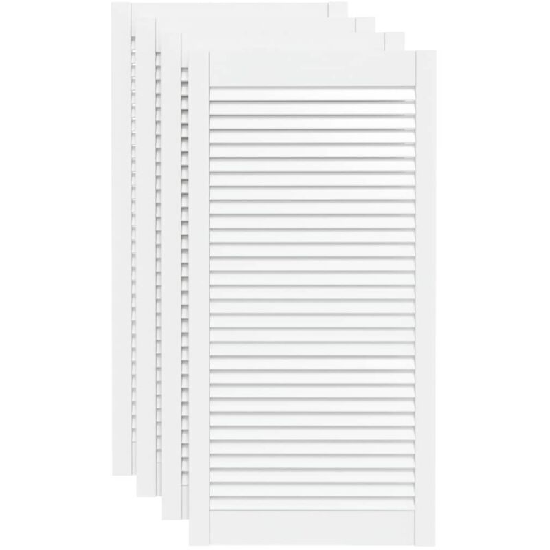 Schranktüren Lamellen-design 4 Stk Weiß 99, 3x49, 4 Cm Massivholz - Vidaxl