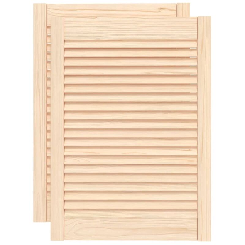 Schranktüren Lamellen-design 2 Stk. 69x49, 4 Cm Massivholz Vidaxl
