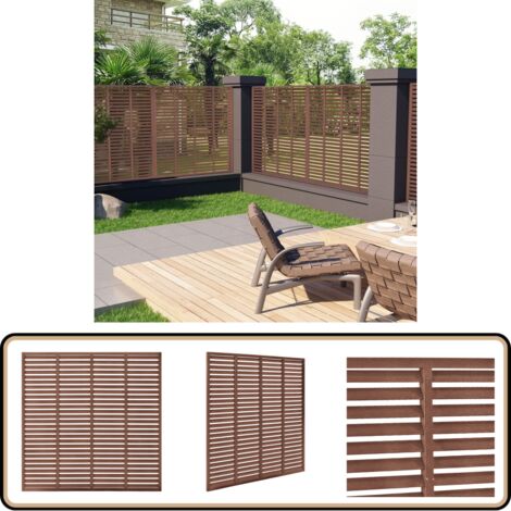 Lamellenzaun WPC 180x180 cm Braun - Holz-Look Zaun - WPC Zaun - Lattenzaun - Gartenzaun - Sichtschutz