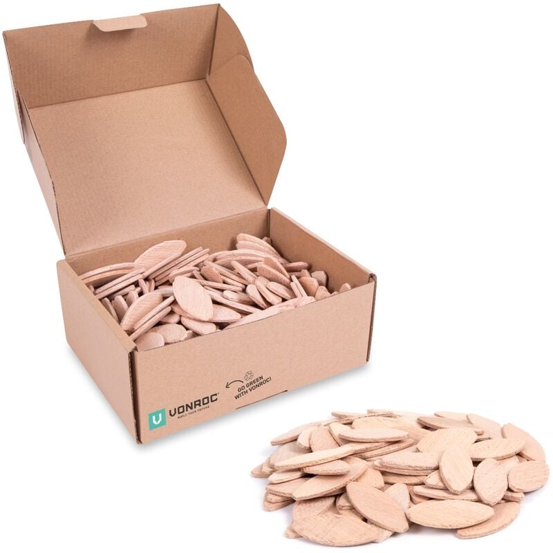 Lamelles d'assemblage pour fraiseuse à lamelles - Taille 20 (56x23x4mm) – 250 pcs – Taille universelle, compatibles avec la fraiseuse à lamelles